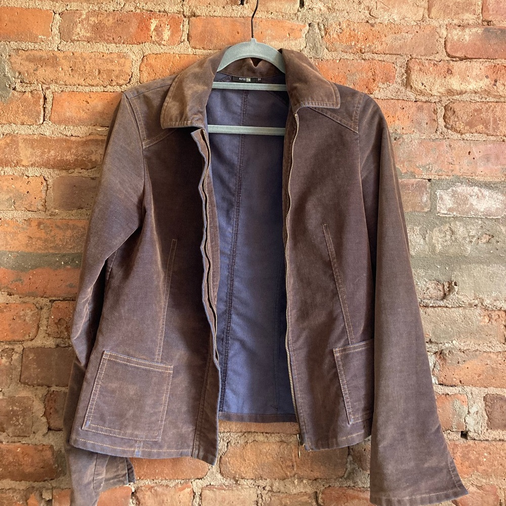 Autre Ton size S (Europe 38) suede jacket in brown metallic.